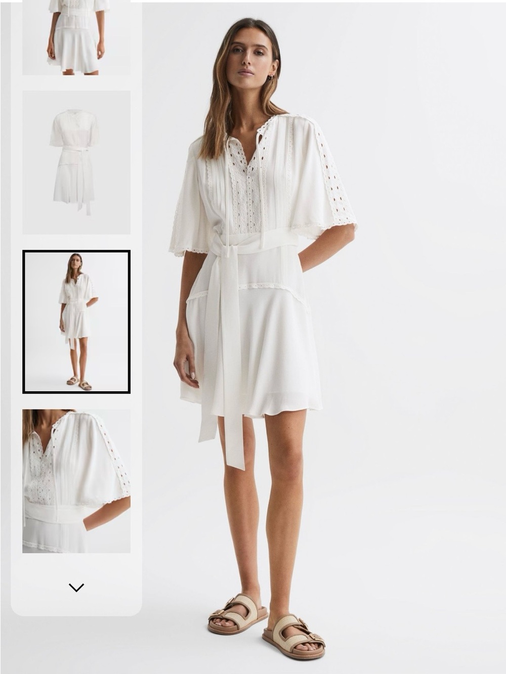Reiss Ivory White Felicity Mini Dress - Sz 4